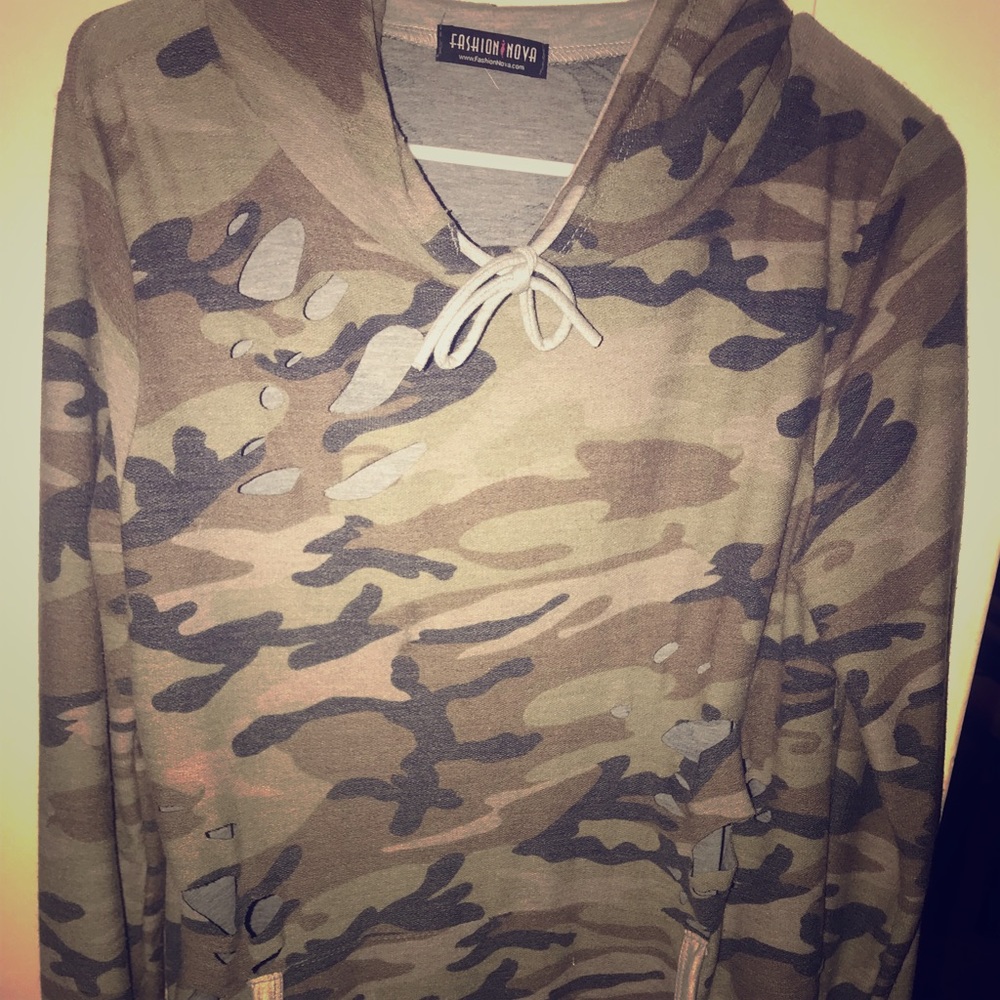 Ripped up army fashion nova hoody
